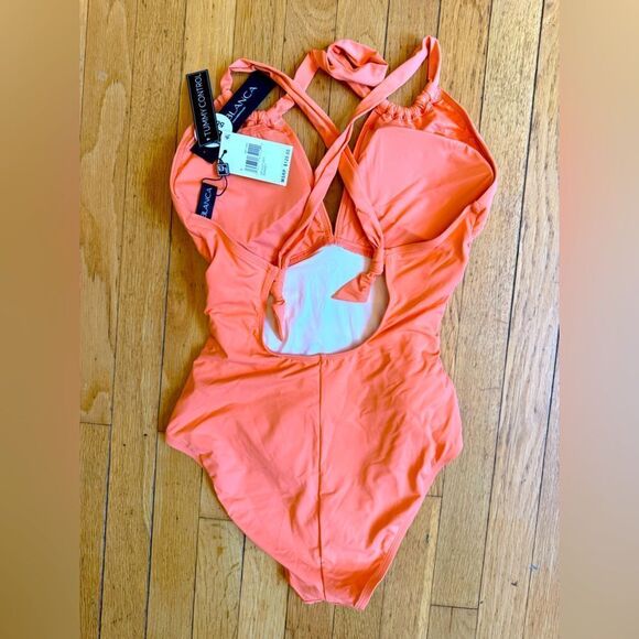 La Blanca Women's Island Goddess High Neck Keyhole One Piece Swimsuit NWT - Picture 5 of 8